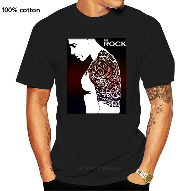 

Новинка 2021, брендовая мужская футболка Dwayne Johnson, мужские рубашки с татуировкой рок, Мужская одежда, новинка, крутая