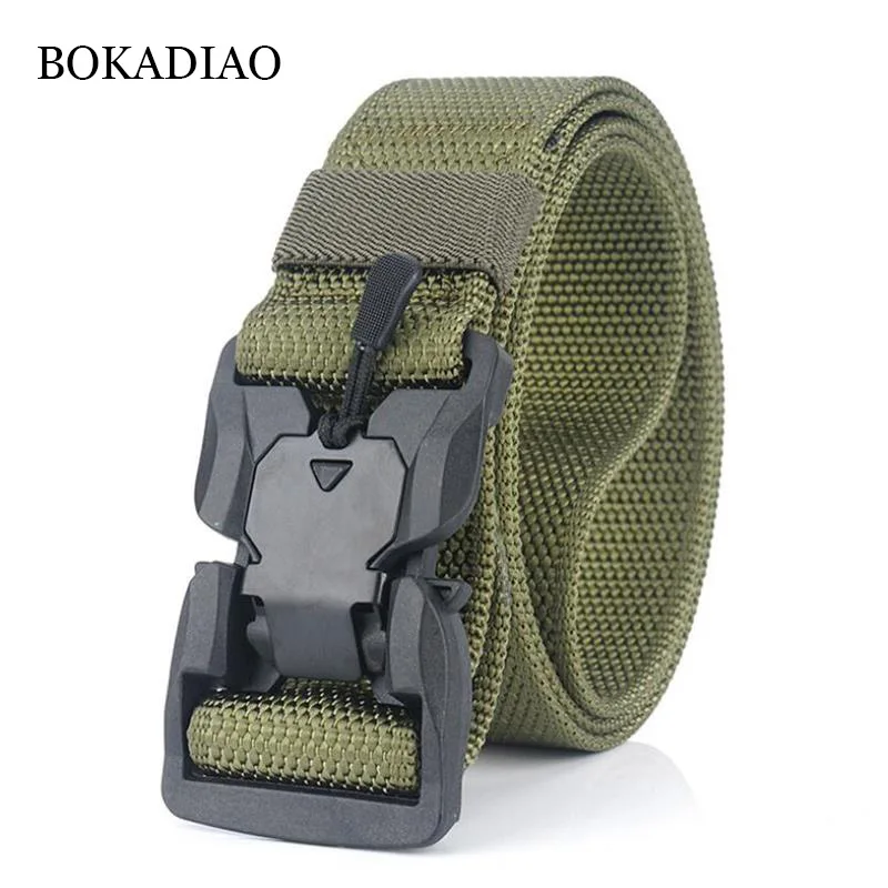 

BOKADIAO Military Army Combat man's Canvas Belt Quick Release Tactical Belts For Men Nylon Outdoor Training Waistband male strap