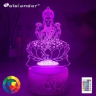 Новейшая лампа, меняющая цвет, 7 цветов, 3D атмосферный ночник, светодиодный светильник с изображением богини богатства из Индии, лампа для спальни, декоративный подарок, светильник