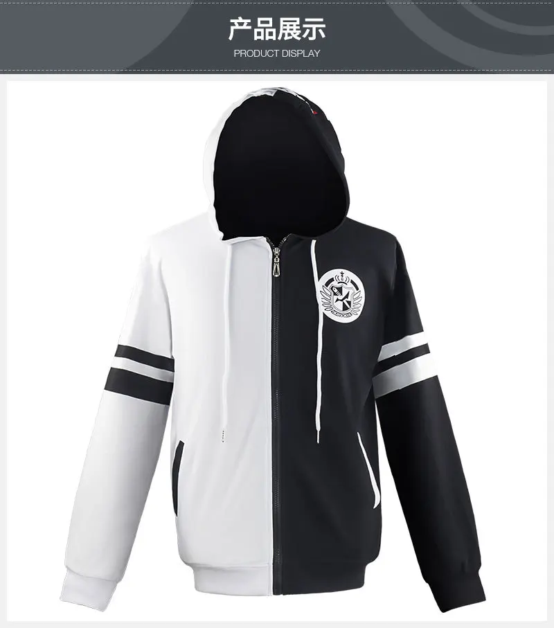 

Cotton Danganronpa Monokuma Cosplay Costume Unisex Hoodie Sweatshirt T-shirt Hooded Jacket Daily Casual Coat Game Anime