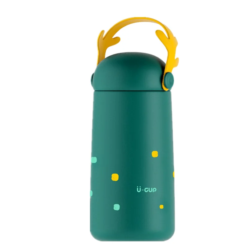 

1pc Stainless Steel Vacuum Cup Lovely Cartoon Christmas Antlers Student Water Cup for Lovers Drinkware Vacuum Flasks Thermoses