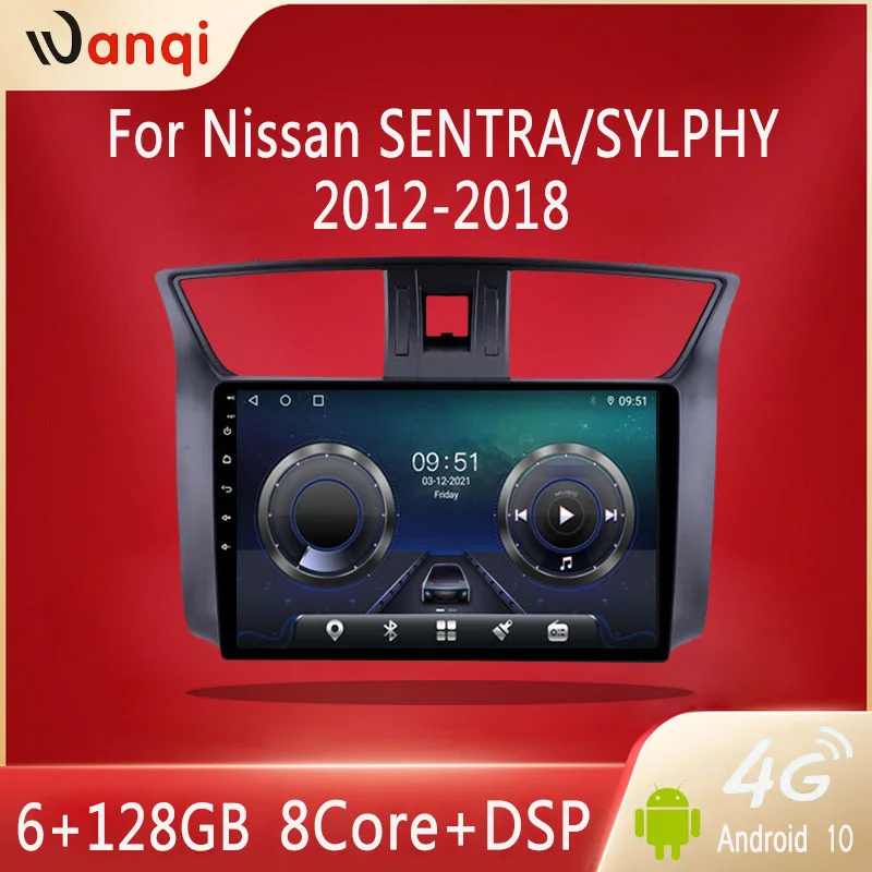 

9-дюймовый Android 128, 6G + 2012G автомобильный радиоприемник для Nissan Sylphy 2018-, автомобильный GPS-навигатор, стереоплеер с поддержкой Carplay, AHD, DSP