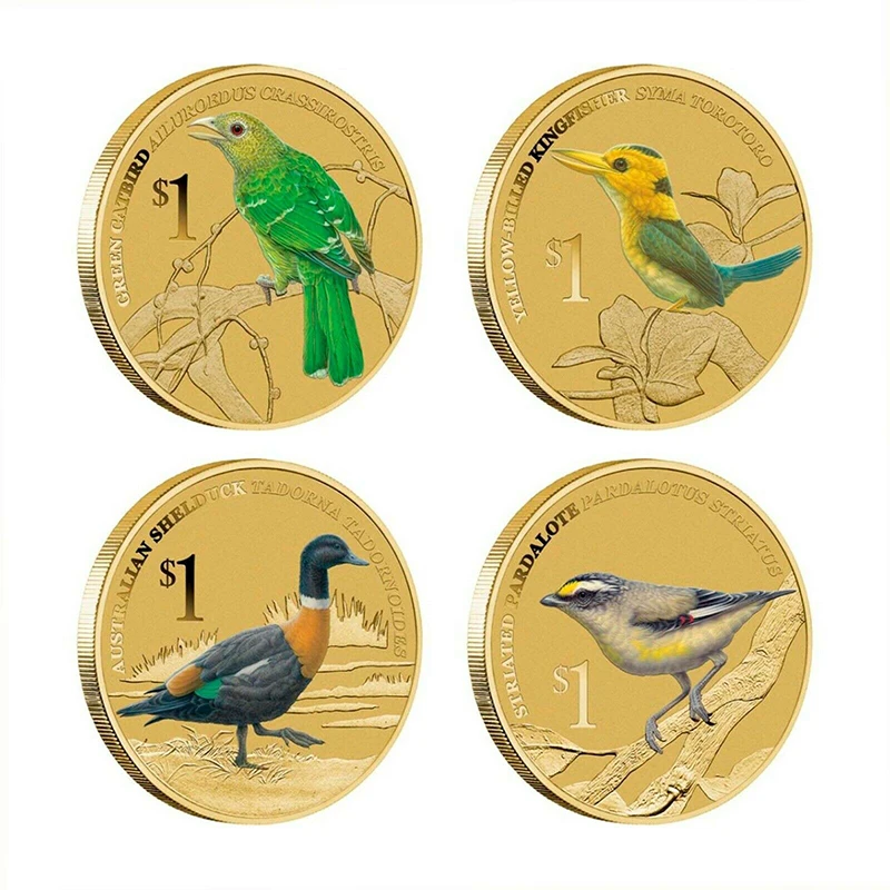 Набор из 4 юбилейных монет острова Тувалу Содружество Океании 100% настоящие