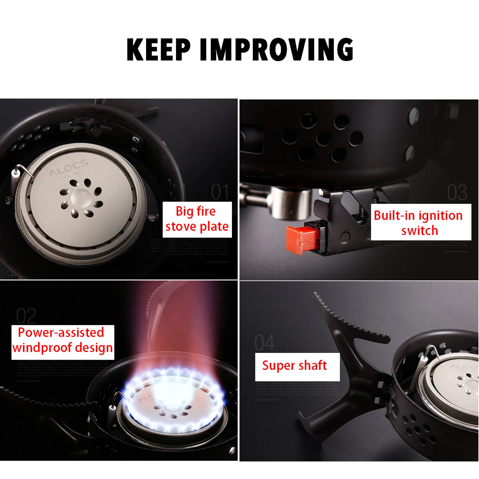 

Portable Camping Stoves Adjustable Valve Stainless Steel Picnic Stove