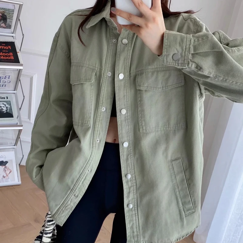

Nowssa Women Solid Color Cotton Oversized Jacket Coats Batwing Sleeve Turn Down Collar Outerwear Female Fashion Autumn Coats
