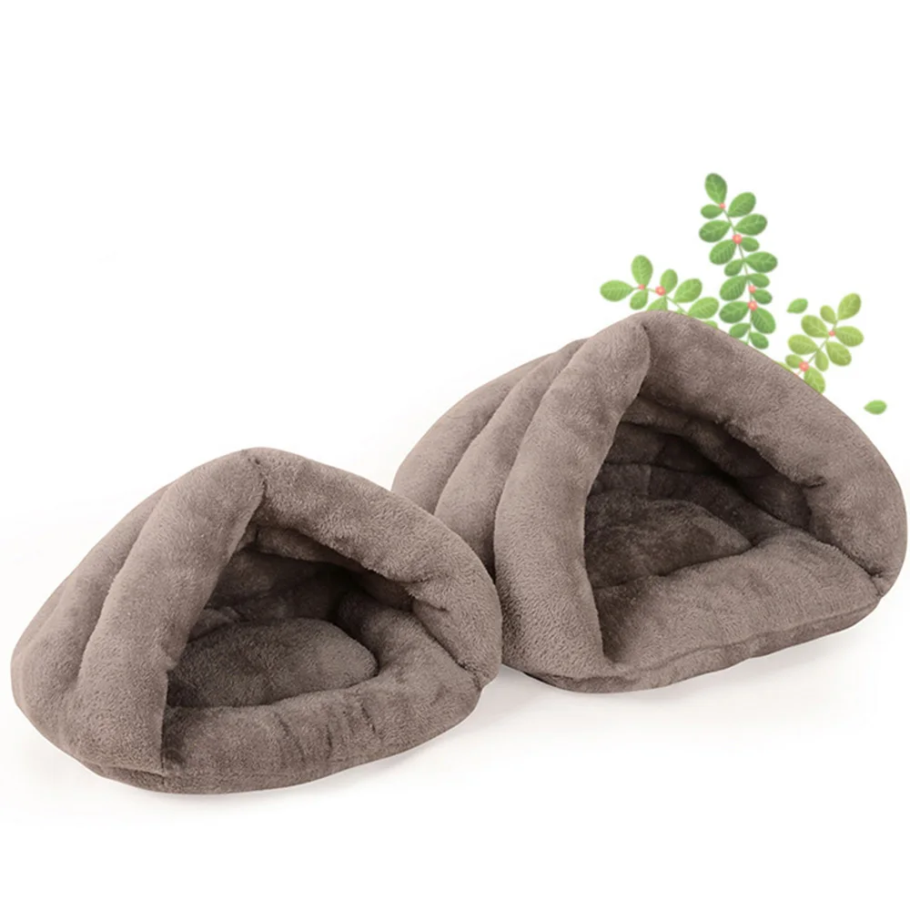 

Треугольная кровать для домашних животных, полузакрытая Лежанка для кошек, Маленькая подушка для домашних животных, плотный спальный мешок...