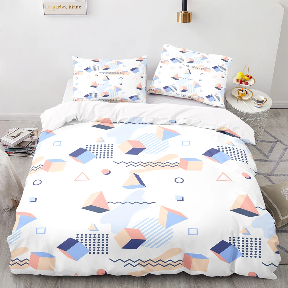 

Abstract Green Triangle Pattern Duvet Cover Set With Pillowcase,US 228x228 Quilt Cover,240220 Blanket Cover,King Bedding Set