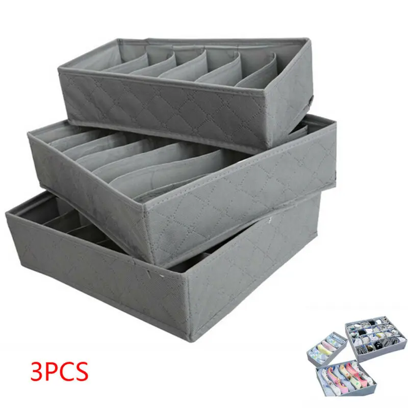 3 шт./компл. складные ящики органайзеры коробка для хранения чехол бюстгальтеров