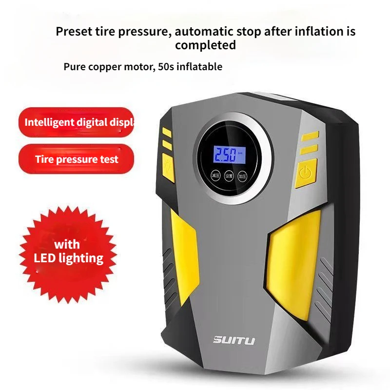 

Насос воздушного компрессора для автомобиля, 12 В постоянного тока, электрический насос для шин, портативный автомобильный насос для шин для...