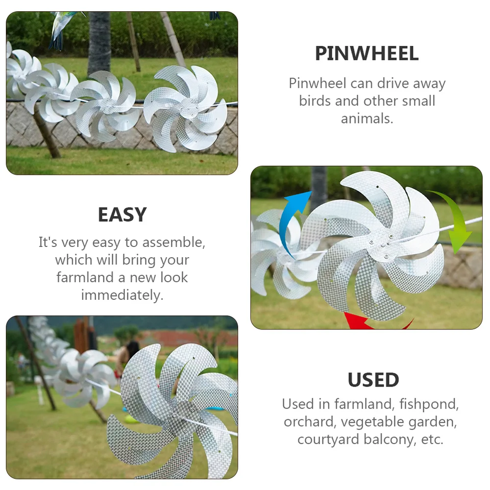 

1 Set of Reflective Outdoor Bird Repellent Windmill Rotating Windmill String