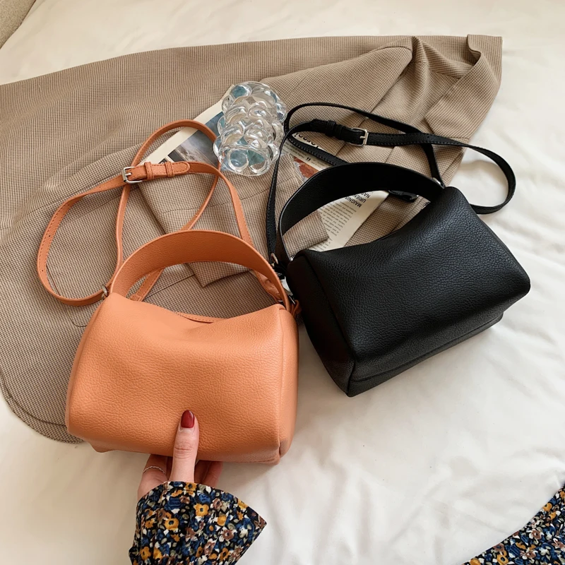 

Casual Soft leather Handbag Female Bag 2021 Summer New Style Shoulder Bag Korean Fashion Trendy Messenger Small Square Bag