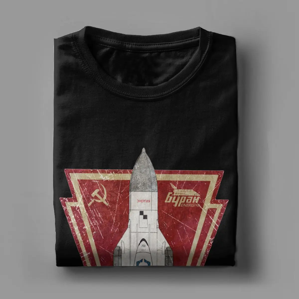 Fashion CCCP Flag Space Rocket T-Shirt for Men Crew Neck Cotton T Shirt USSR Soviet Union Short Sleeve Tees Classic Tops | Мужская