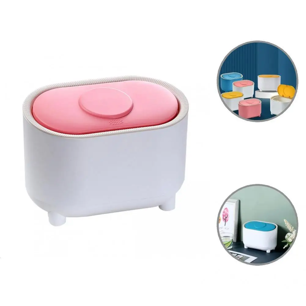 

Simple Design Lightweight Smooth Surface Button Waste Bin for Hotel