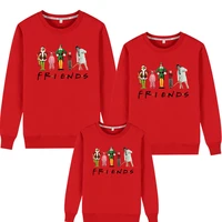 navidad friends xmas family look matching outfits girl kids toldder clothing jersey pullover tops unisex winter fall new fashion