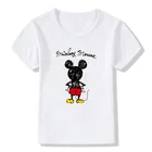 Детская футболка Disney, футболка с принтом Микки мусемини, мыши, Дональда Дака, мультяшная повседневная детская одежда, новая летняя одежда, топы, футболки