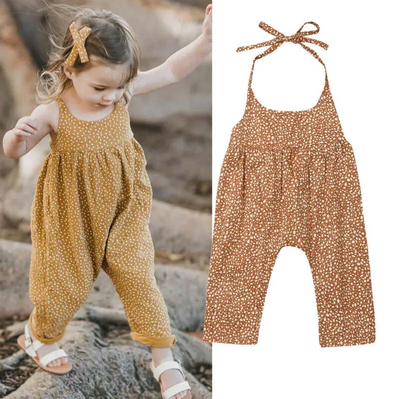 

0-3Y Baby Girl New Strappy Romper Infant Jumpsuit Girls Bodysuit Kid Backless Clothes Kids Outfits One Pieces Floral Sunsuit