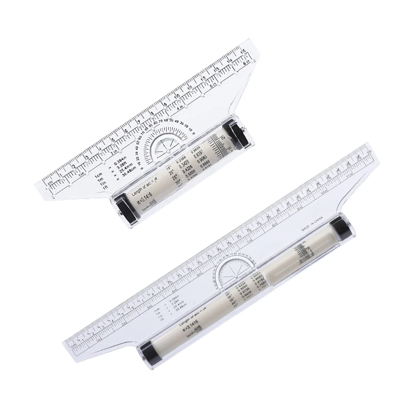 

LMDZ Plastic Rolling Parallel Sew Rulers Universal Foot Angle Ruler Balancing Scale Drawing Multi-purpose Rolling Ruler 15/30cm