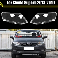 car front headlamp glass lamp transparent lampshade shell headlight cover for skoda rapid 2018 2019 %e2%80%8bauto light housing case