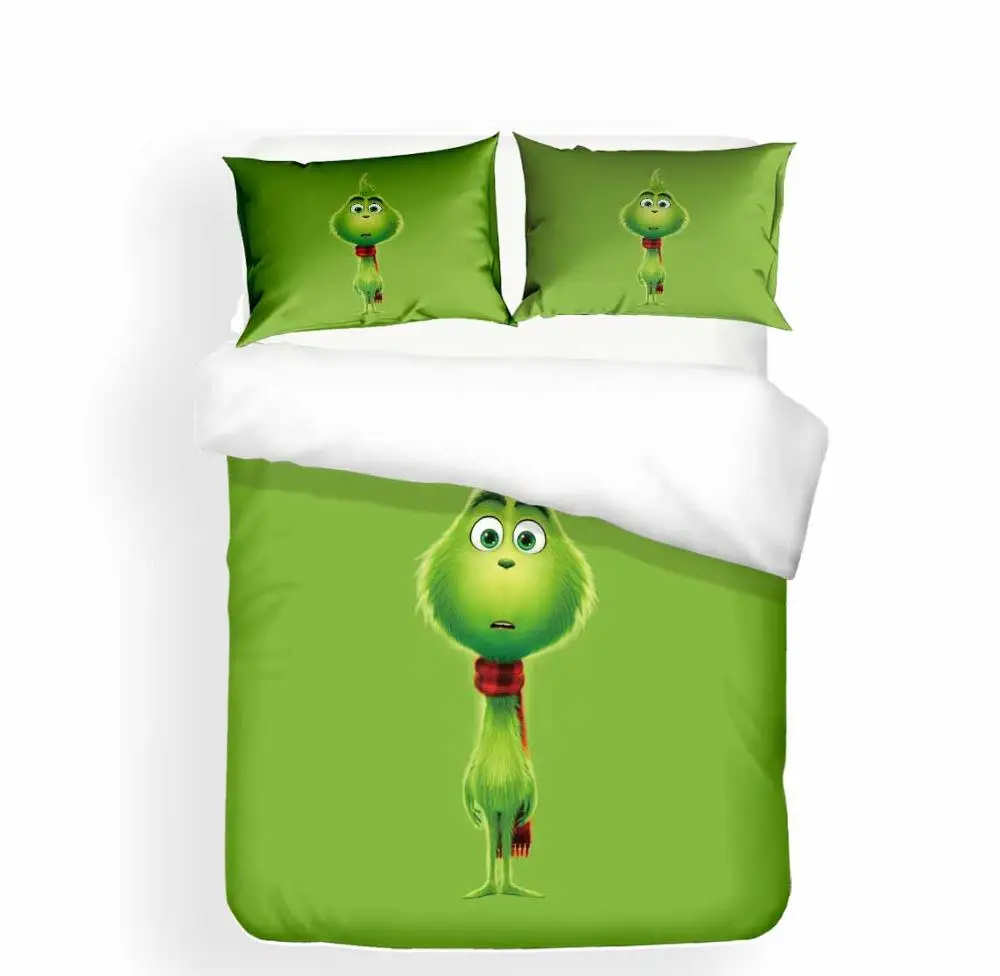 

3D пользовательские Постельное белье Гринч мультфильм постельное белье с наволочкой животных покрывало дети милый постельный комплект пол...
