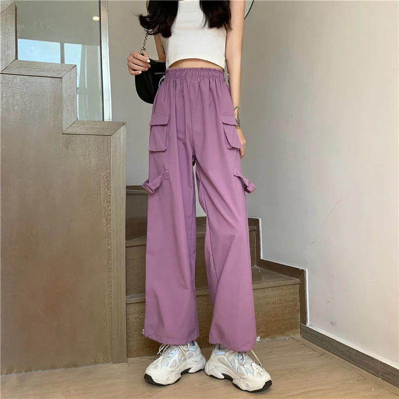 

Cargo Pants Women Pockets Full Length Streetwear Harajuku Teenagers Baggy Trousers Joggers Ulzzang Pantalones Mujer