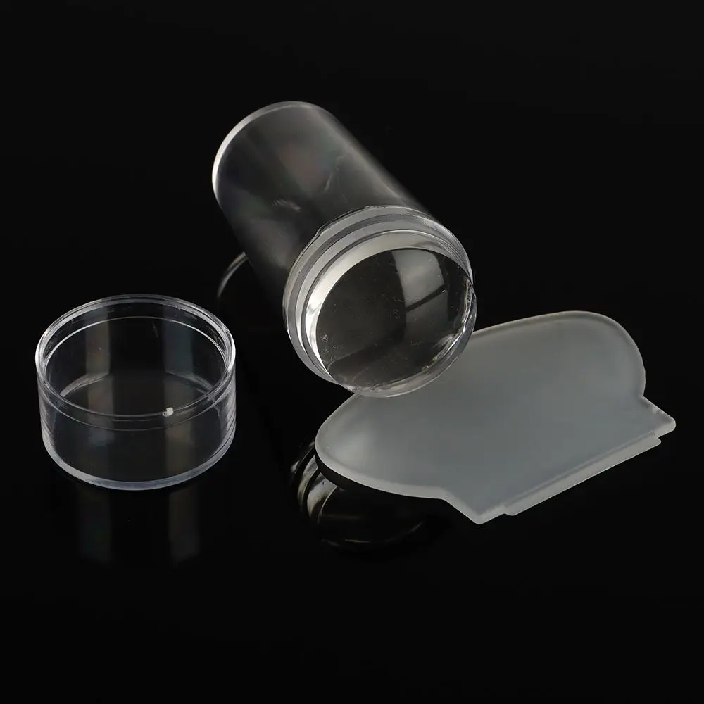 

Women Transparent Nail Art Jelly Silicone Nail Stamper Scraper Pure Clear Manicure Plate Stencil DIY Makeup Tool