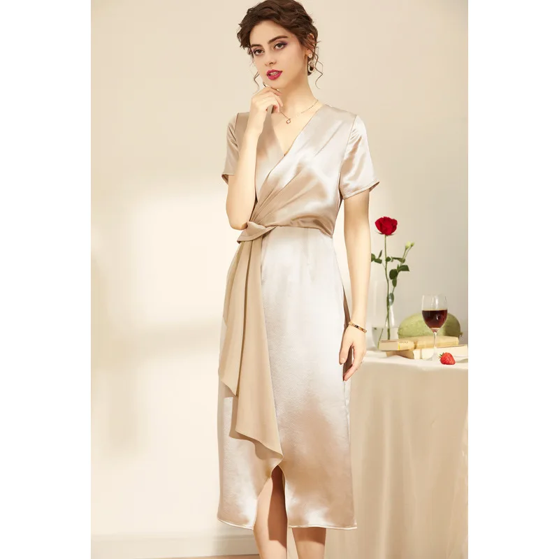 Высококачественное летнее Новое Элегантное женское однотонное платье с