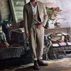 Классический летний мужской костюм 2020, 3 предмета, серые льняные пляжные мужские костюмы для свадьбы, повседневный мужской блейзер, смокинг для жениха, куртка, жилет, брюки