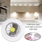 Светодиодный светильник для шкафа, белый, самоклеящийся, с батарейным питанием, ночной Светильник для шкафа, спальни, лестницы, кухни