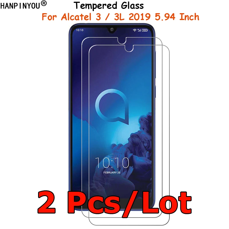

2 шт./лот для Alcatel 3 / 3L (2019) 5,94 "Защита экрана из закаленного стекла ультратонкая Взрывозащищенная защитная пленка + чистый комплект