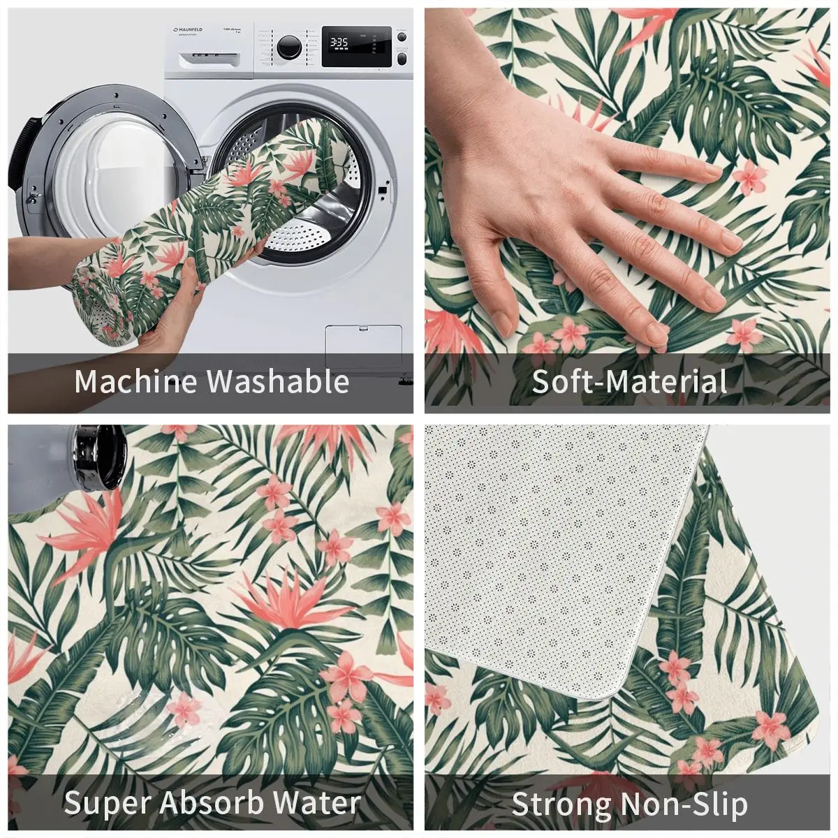 Красивый коврик в виде листьев ковер для ног ванной нескользящий туалета балкона