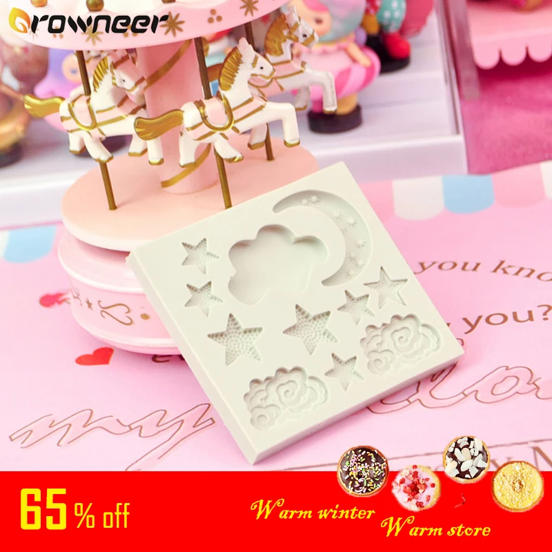 Силиконовая форма для выпечки помадки Звезда Луна облако мастики DIY Кондитерские