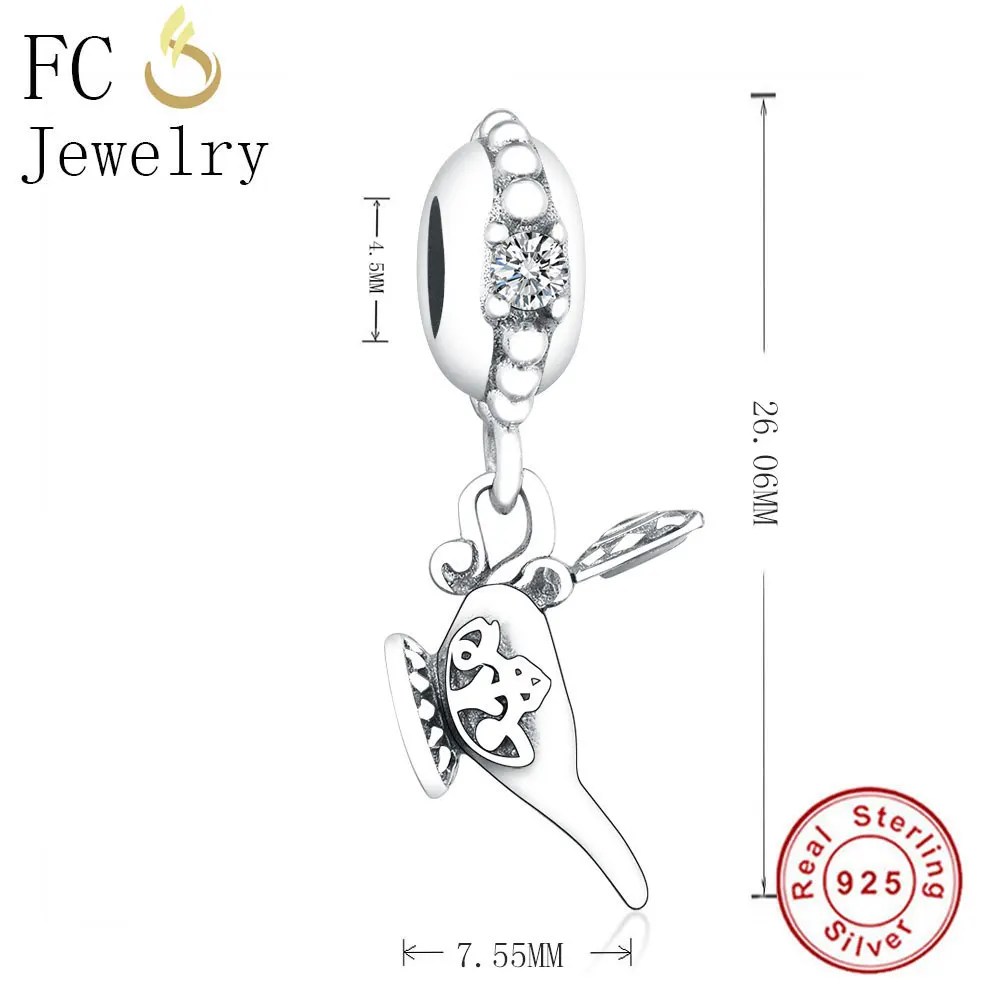 FC ювелирное изделие, браслет Pandora, 925 серебро, Bobot, рыба, ангел, медведь, кошка, красная эмаль, чип, чашка пони, бусина, Berloque