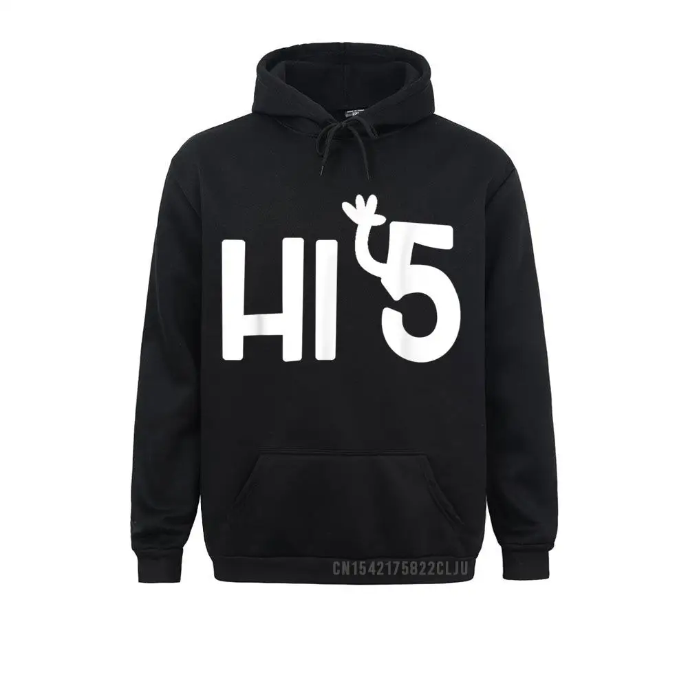 

Funny Hi 5 (High Five) Pun T-Shirt. Sarcastic Joke Anime Long Sleeve Hoodies Winter Men Sweatshirts Group Hoods Funny