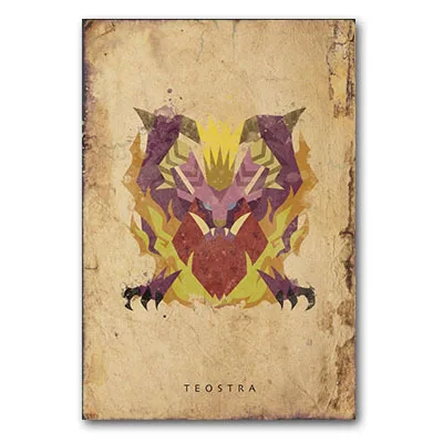 5 Monster Hunter Ретро Холст Картина художественный Принт плакат Картина Настенная Современная Минималистичная Спальня Декор для гостиной - Цвет: 5