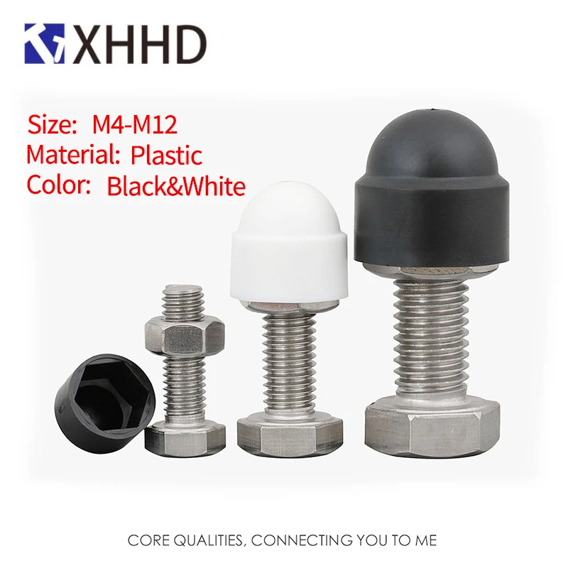 

Black White Plastic PE Nut Cap Bolt Dome Protection Caps Covers Exposed Hexagon M4 M5 M6 M8 M10 M12 M14 M16 M18 M20 M22 M24