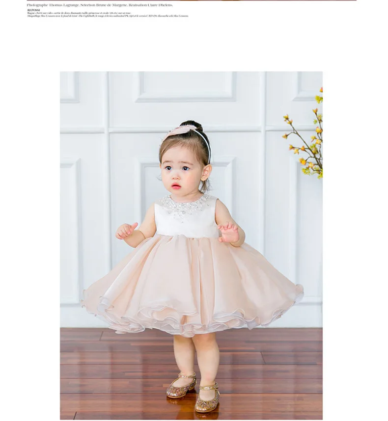 Cute Girl Flower Dress Wedding Pink Tulle Baby Christening Gown For Party 1 Year Birthday Baptism White | Детская одежда и обувь