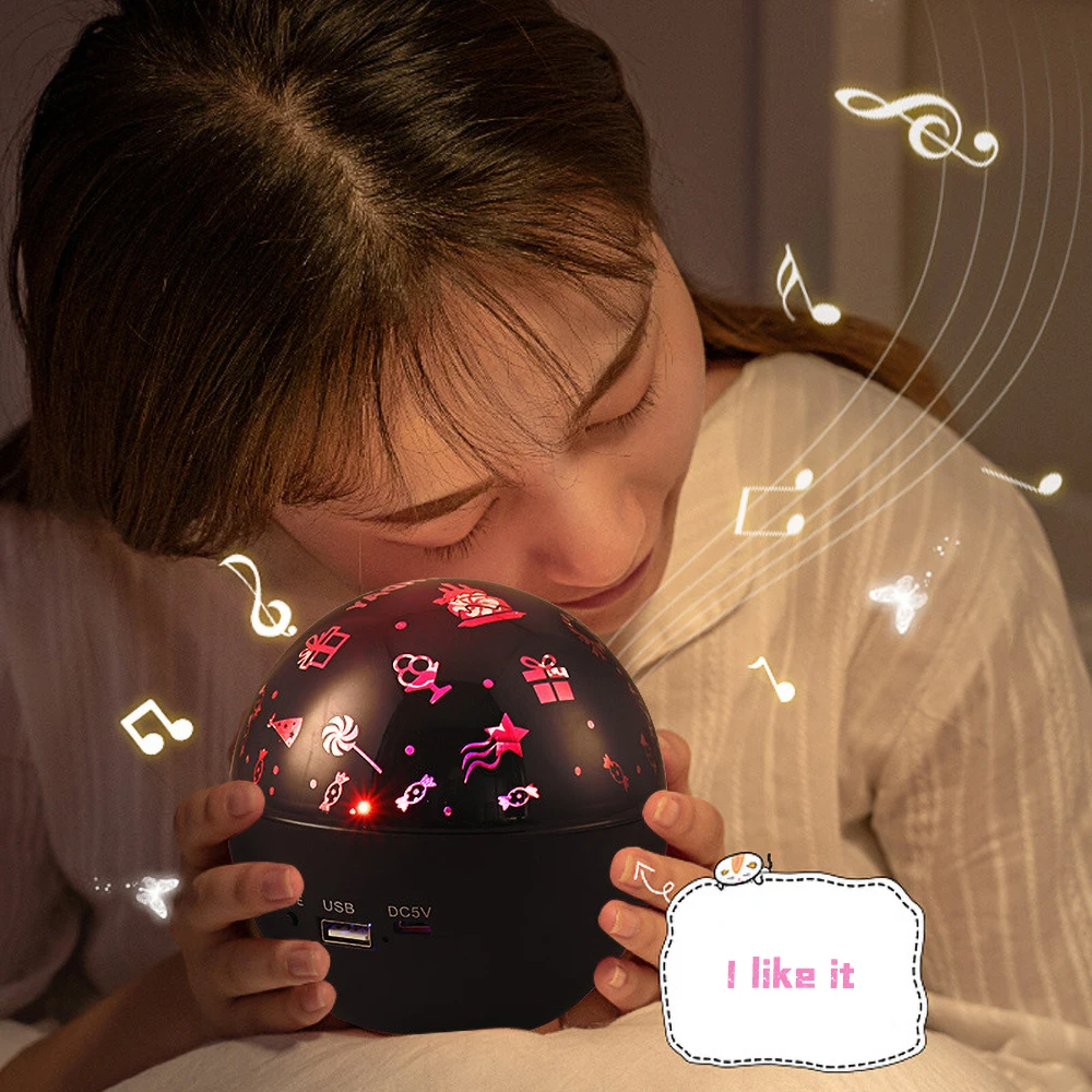 

Led Bluetooth Remote Music Magic Ball Light Moon Sky Water Pattern Starry Bedside Atmosphere Colorful Projection Night Light
