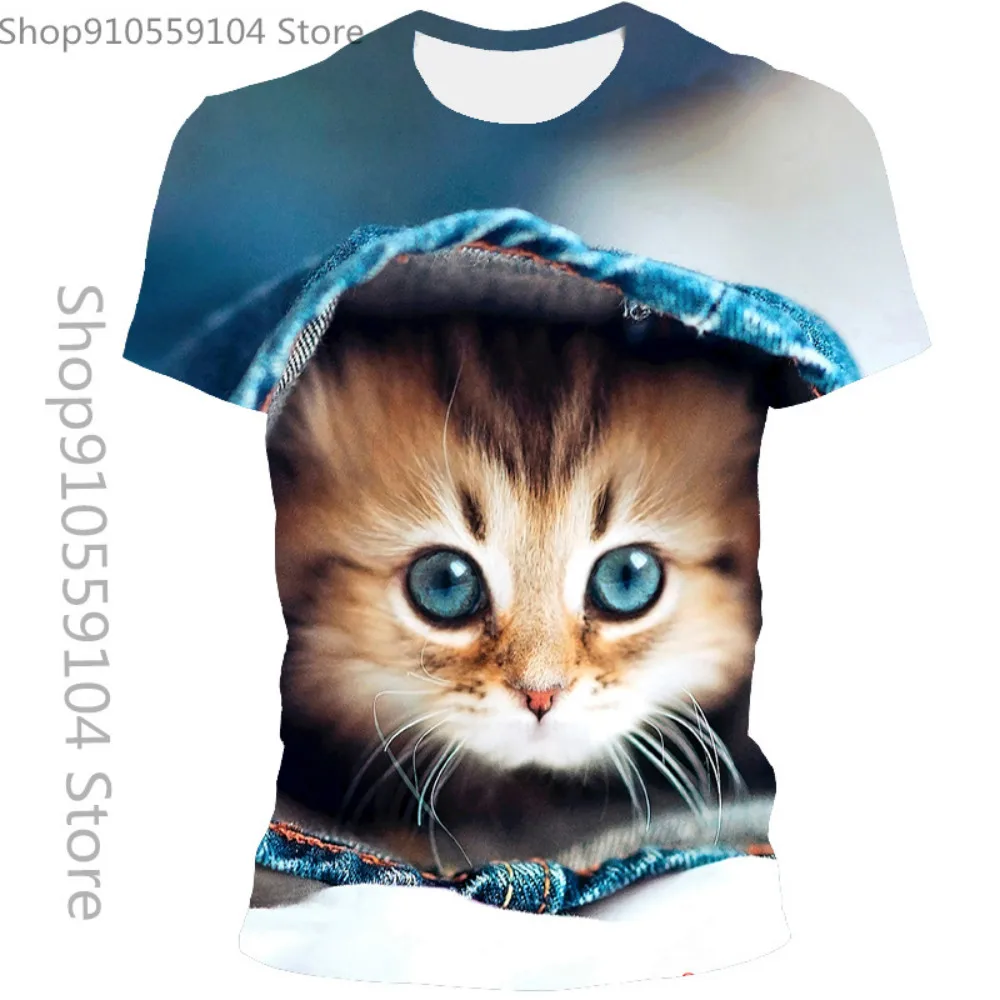 

Men's and Women's 3D Printing Fashion T-shirts Cute Two Cat T-shirts Breathable and Comfortable New Arrival 2021