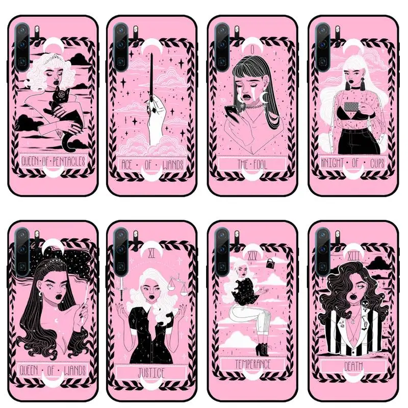 

The Lovely Omens Tarot Deck Phone Case For Huawei honor Mate 10 20 30 40 i 9 8 pro x Lite P smart 2019 nova 5t