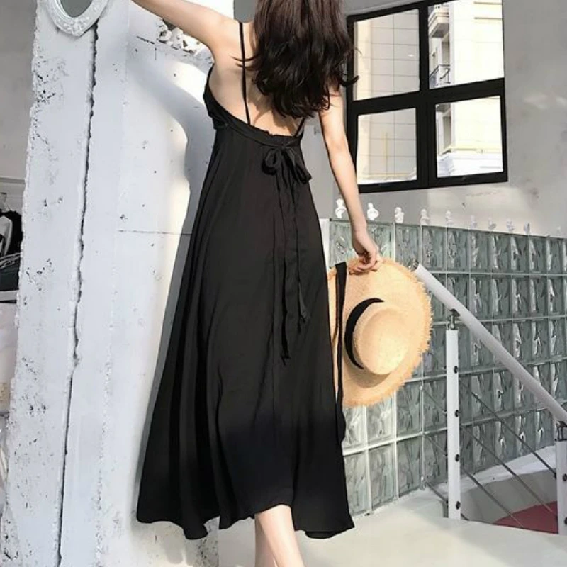 Платье женское ТРАПЕЦИЕВИДНОЕ с открытой спиной пикантное Бандажное длинное