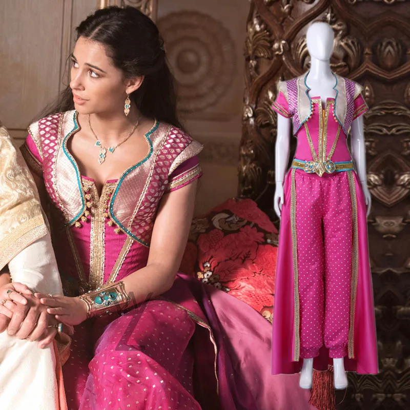 Костюм принцессы жасмин для косплея по фильму Аладдин 2019 красивый костюм с