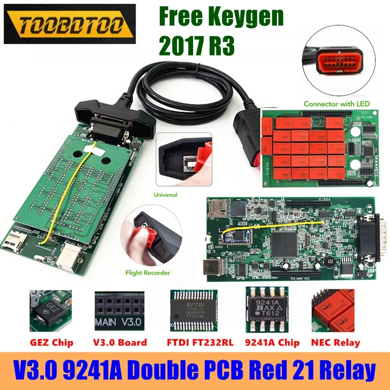 Бесплатный генератор ключей 2017 R3 Real 9241A V3.0 зеленая двойная печатная плата красный