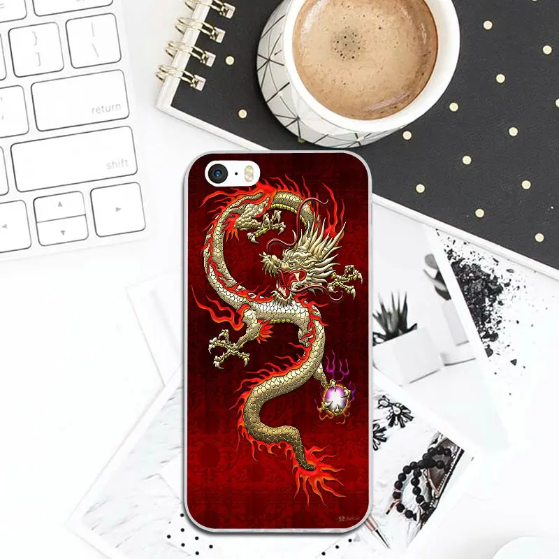 Oriental Chinese Dragon For iPhone 7 7Plus 6 6S 6Plus 5 5S SE 5C 4 4S 8 8Plus X XR XS Max Soft TPU Silicone Mobile Phone Cases | Мобильные