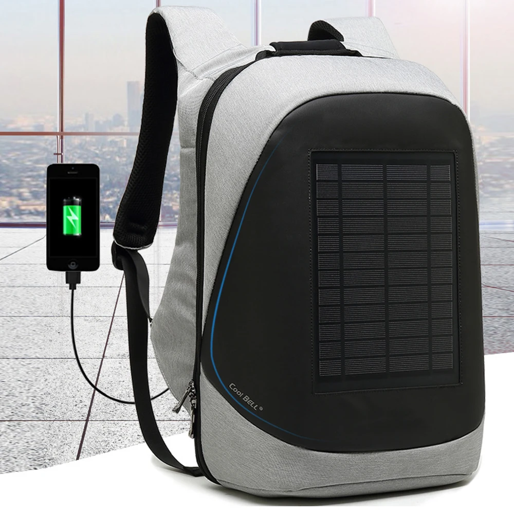 

Solar Panel Power Travel Backpacks Smart USB Charge Anti-theft Waterproof Business Backpack Large Capacity Laptop Bags XA663ZC
