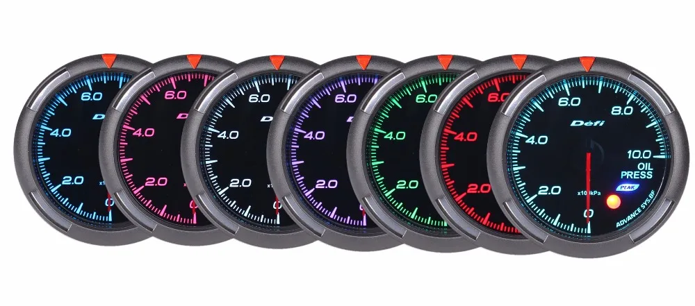 Универсальный измеритель давления масла Defi BF 60 мм 7 цветов регулируемая