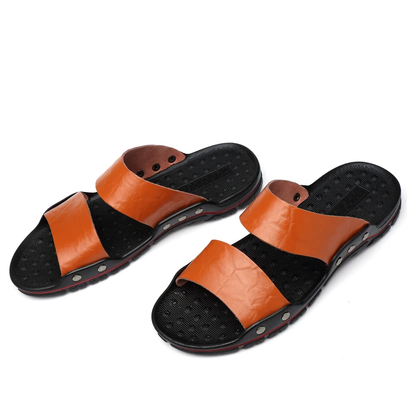 Мужские шлепанцы на плоской подошве повседневные пляжные большие размеры лето