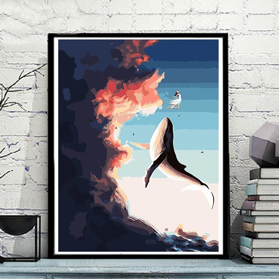 Картина маслом Голубая русалочка Раскрашивание рисование по номерам с наборами