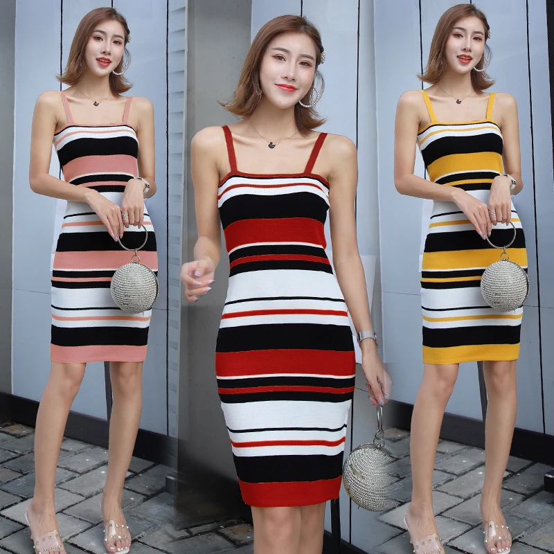 Женское трикотажное платье на бретельках облегающее длинное платье-футболка в