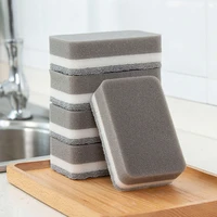 5pcs grey color cleaning sponge scouring pad household cleaning tools accessories kitchen items washing dish flume
