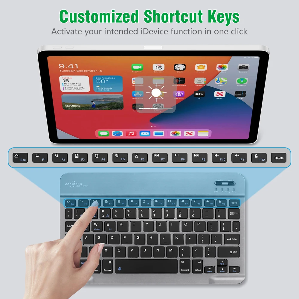 GOOJODOQ Bluetooth клавиатура для iPad планшет смартфон беспроводная и мышь Xiaomi Samsung Huawei